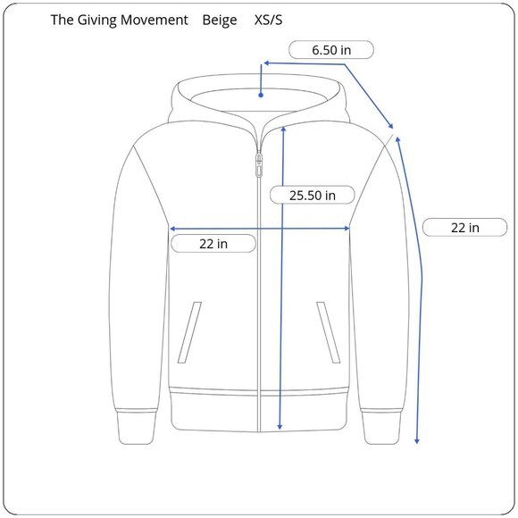 The Giving Movement Limited Edition Hoodie Women's XS / S Oversize Beige Hoodie - Picture 3 of 9